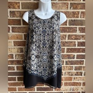 Max Studio Black and White Sleeveless Tank Top